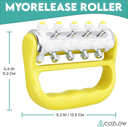 Handheld Lymphatic Drainage Massager - May Reduce Appearance of Cellulite | Cozlow manual massage tool w/ 7 rolling balls, helps support lymph system care, promotes healthy circulation & smoother skin