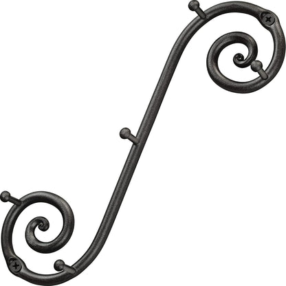 Farmhouse Small Key Holder for Wall, Wrought Iron Wall Mount Rack | Handcrafted Swirl Decorative, 5 Key Hooks for Home Entryway, Purse, Coat and Leash Holder or Organizer (Classic Black)