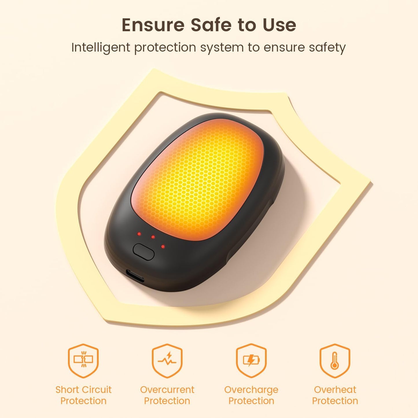 infray Hand Warmers Rechargeable, 2 Pack Electric Hand Warmer Reusable USB Pocket Warmer, 3 Settings Heated Portable AI Handwarmer Great Gifts for Christmas, Outdoor, Golf, Hunting