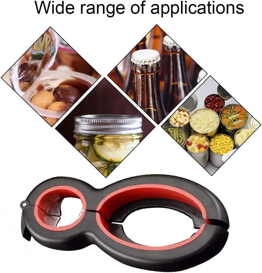 Helping Hand Senior Jar Opener with Silicone Gripper: Easy Opener for Weak Hands, Adjustable 6 in 1 Multifunctional Tool