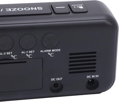 Extra Loud Dual Alarm Clock with Bed Shaker Large LED Display Vibrating Alarm Clock for Heavy Sleepers ABS Material