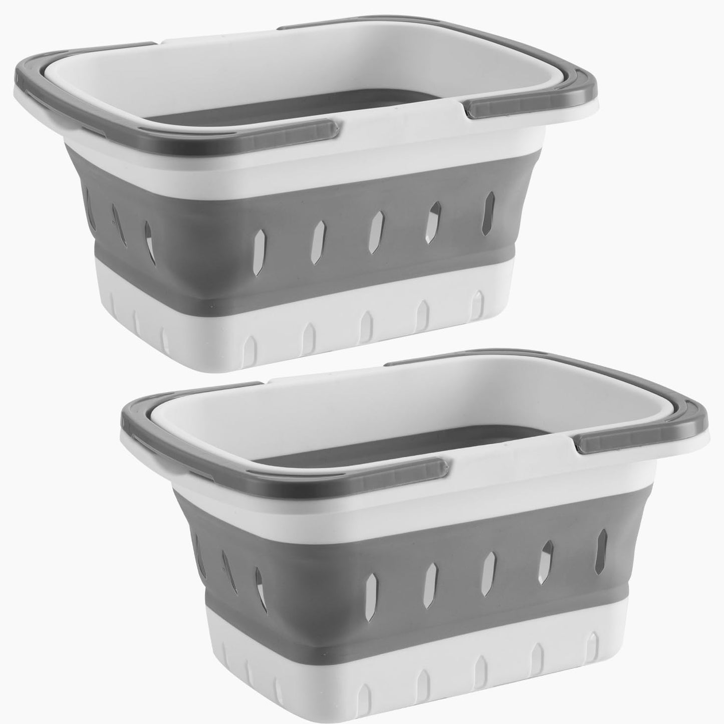 Plastic Caddy for Cleaning Supplies Products, Storage Collapsible Basket with Handles, Box Organizer Bin for Bathroom, Kitchen, College Dorm,Gym (Blue 1 pack)