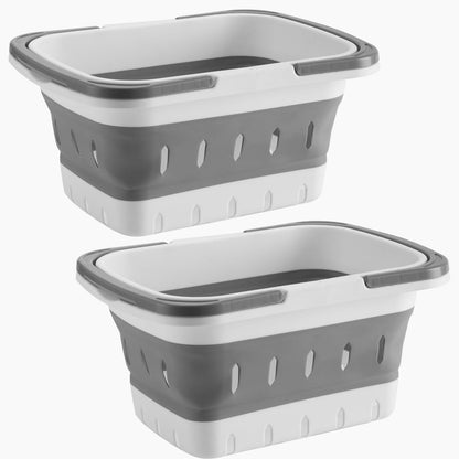 Plastic Caddy for Cleaning Supplies Products, Storage Collapsible Basket with Handles, Box Organizer Bin for Bathroom, Kitchen, College Dorm,Gym (Blue 1 pack)