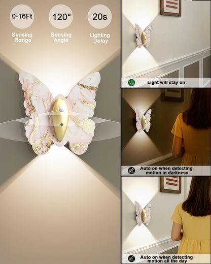 Eneru Motion Sensor Wall Sconce Set of 2, Rechargeable Wall Lights, Indoor