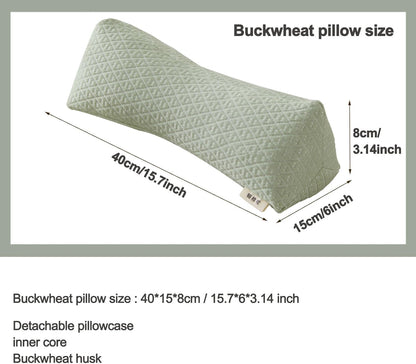 Buckwheat Pillow, Cooling Cervical Neck Support pillow ,Adjustable Bolster Buckwheat Roll Pillow Neck Pain Relief for Back and Side Sleepers Round Neck Pillows For Sleeping 6*15 inch (Green)