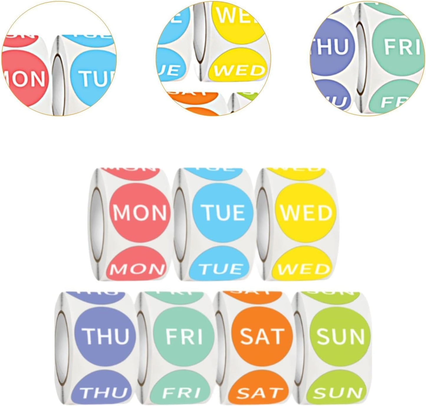 Day Dot Food Rotation Labels Expiration Date Decal 3500/7 Rolls Removable