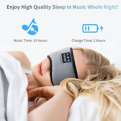 TOPOINT Sleep Mask Headphones Bluetooth Wireless 5.4, Breathable Cotton Eye Mask for Sleeping Side Sleepers Travel Music Headsets with Microphone Handsfree Men Women