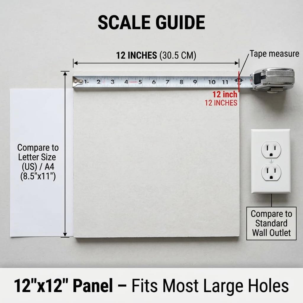 Drywall Repair Kit，34 Pcs 12x12inch Wall Patch Kit with Saw& Wood Boards | Drywall Patch Kit for Large Holes，Sheetrock Repair Kit for Cracks, Dents&Nail Holes-Quick & Easy Wall Surface Repair Solution