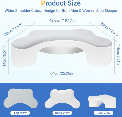 Side Sleeper Pillows with Arm Holes,Neck Support & Rotator Cuff Pain Relief | Memory Foam Shoulder Pillow for Side Sleepers, 2PCS Pillowcase, Ergonomic Knee, Leg, Arm Pillow for Adults