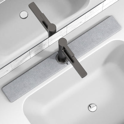 Premium Stone Faucet Mat for Kitchen Sink, 30" x 4" White | Quick Drying & Water Absorbent, Sink Splash Guard Tray for Prevents Moisture Buildup