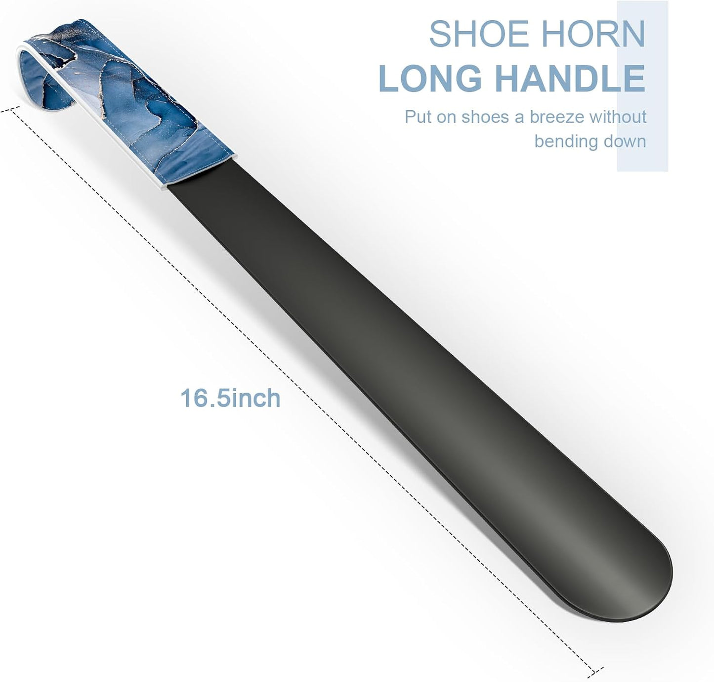 16.5 Inch Long Handle Shoe Horn for Seniors Men Women Kids, Metal Shoe Horns for Boots