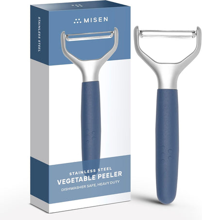 Misen Stainless Steel Vegetable Peeler - Dishwasher Safe Y Peeler - Easy to Use with Potatoes, Cabbage, Carrots, and More - Progessional Grade Kitchen Tool - Gray