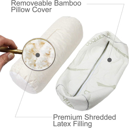 Kingnex Cylinder Bolster Roll Pillow for Sleeping on Back or Side 18x6