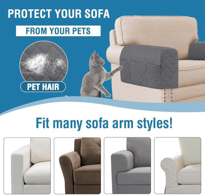 H.VERSAILTEX Water Resistant Armrest Covers for Sofa, 2 Pack, Ivory/Beige | Waterproof Armchair Caddy, Couch Arm Covers Remote Control Holder Sofa Armrest Organizer for Magazine, Tablet, Phone, iPad