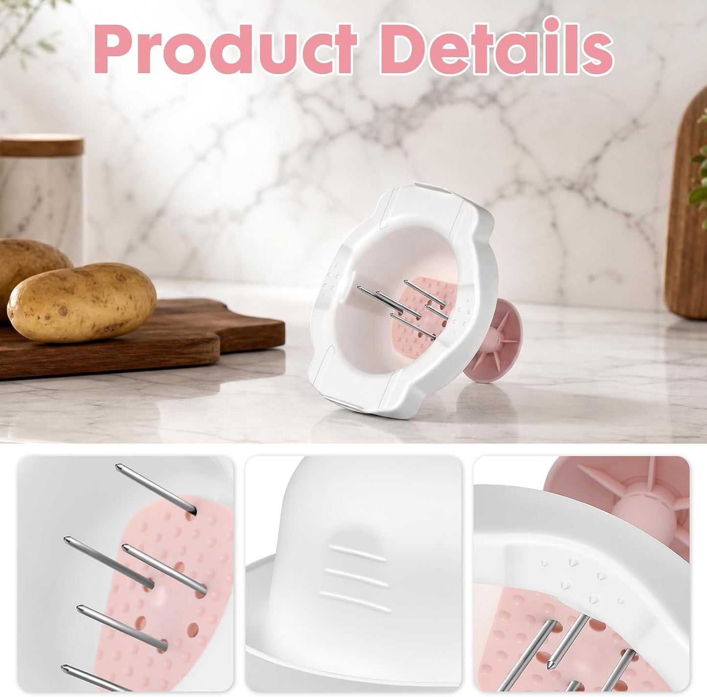 Kichvoe Pink Mandoline Slicer Guard Mandolin Hand Guard Safety Protector | 4.53×3.43 Inch Universal Slicer Hand Guard, Anti-Cut Finger Protector for Vegetable, Fruits, Safe for Beginner & Elderly