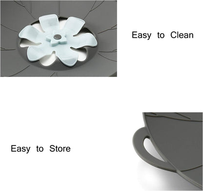 Spill Stopper Lid Cover and Overflow Stopper for Pans and Pots Boil, Silicone Pot Lid Fits Openings above 5.9" in Diameter, 1pc (8.86, Grey)
