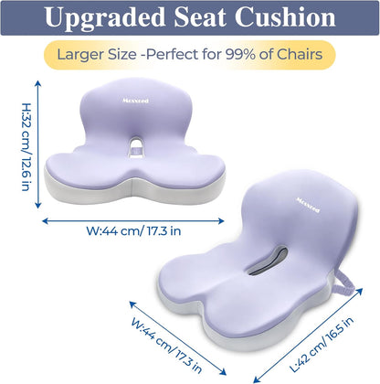 Car Seat Cushion with Lumbar Support Pillow, Seat Cushion for Driving