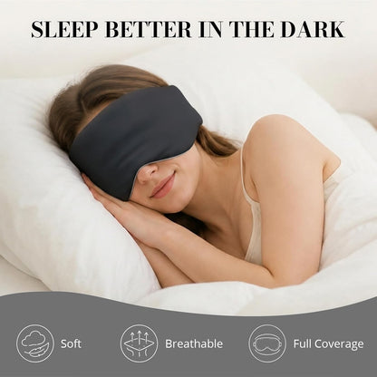 Sleep Mask for Women Men, Reversible Eye Mask Sleeping with Cozy & Cooling Sides, Adjustable Velcro Band, Blackout Face-Hugging Padded Eye Cover for Sleeping Travel Office, Grey/White