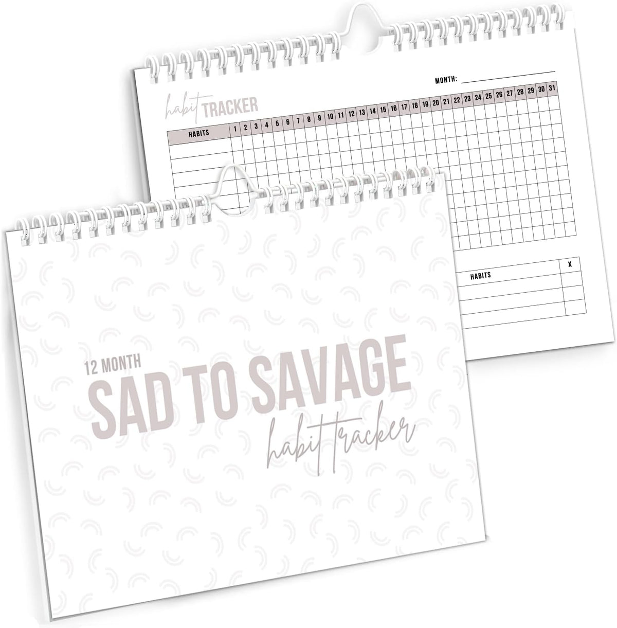SAD TO SAVAGE Habit Tracker by Shelby Sacco - Daily Habit Tracker Journal with Affirmations and Educational Material on the Habit Loop for Creating Habits to Improve Your Life