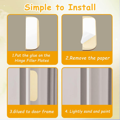 3.5 Inch Hinge Repair Wooden Plate Door Hole Cover Plate Wooden Hinge Filler Wood Repair Kit Kitchen Cabinet Hinges Cabinet Door Blanks with Double Sided Tapes for Kitchen Use(3 Pack)