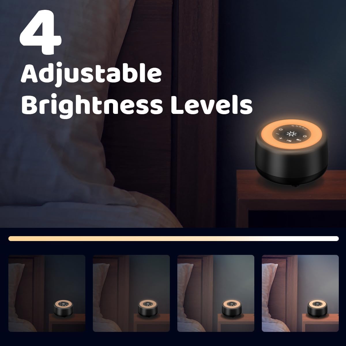 Sleepbox Sound White Noise Machine with 25 Soothing Sounds and 10 Colors Warm Night Light 4 Brightness Levels 32 Volume Levels 5 Timer and Memory Function for Baby Kids Adults Seniors Sleeping White
