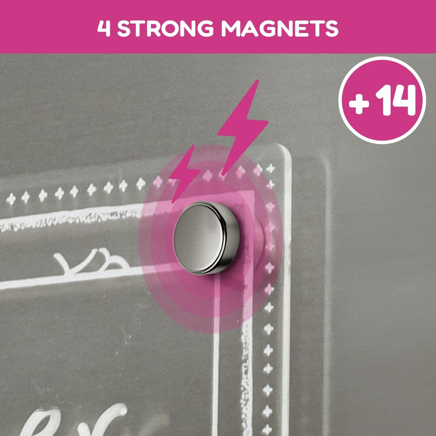 CHALKY CROWN Magnetic Dry Erase Menu Board - Black - 15.6" x 11.6" | Magnetic Weekly Meal Planner & Grocery List for Fridge - Includes 4 Liquid Chalk Markers - Easy to Write & Wipe Clean Design