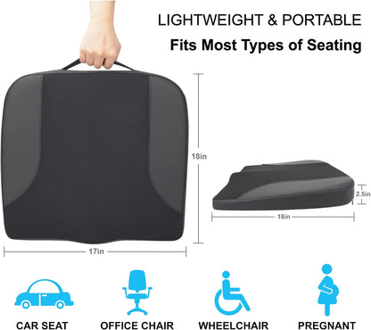Allaboutsla Car Seat Cushion with Lumbar Support Pillow, Car Back Support | L-Shaped Ergonomic Memory Foam Seat Cushion, Car Seat Cushions for Driving, Driver Cushion and Back Support for Car, B&G