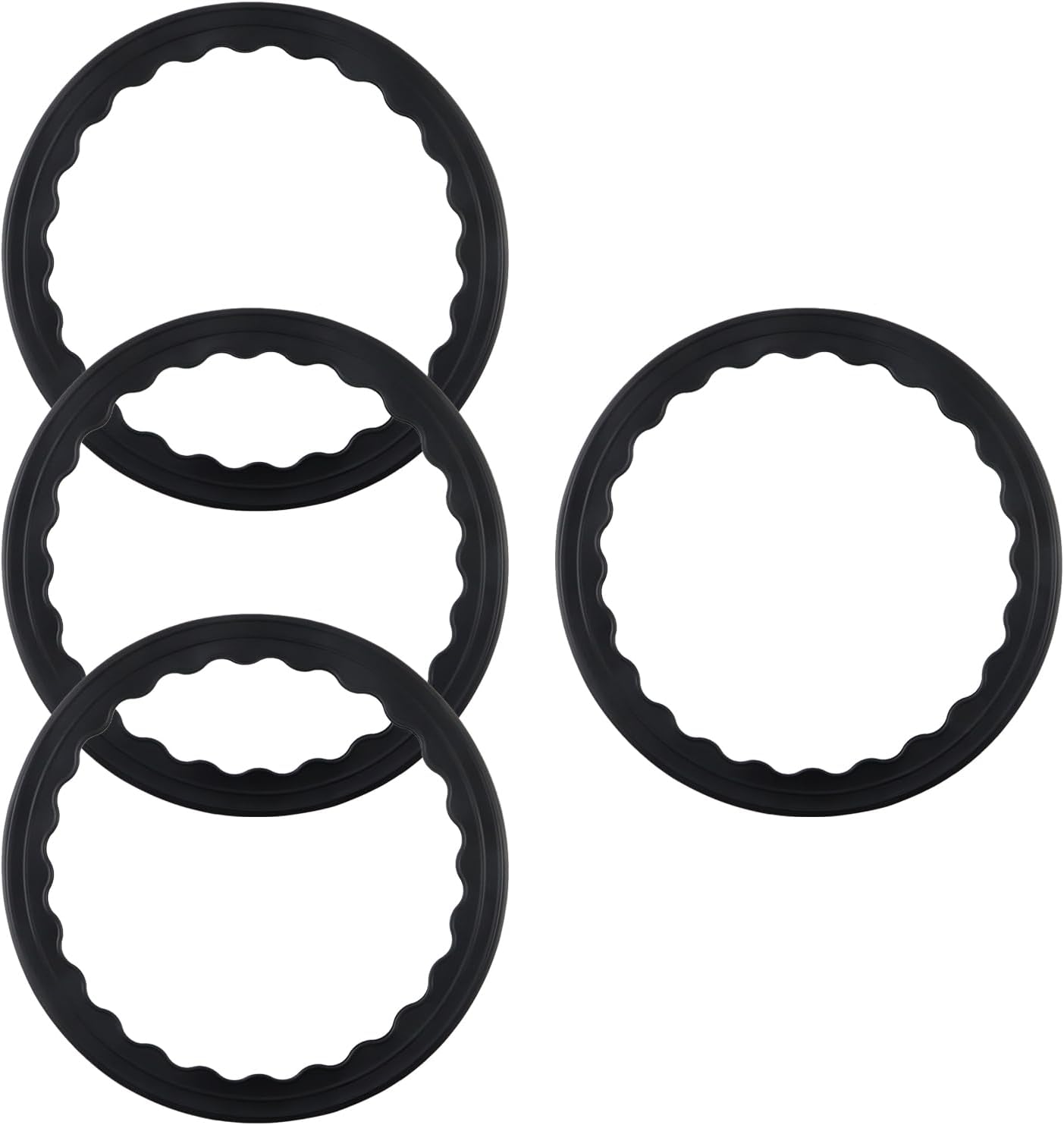 Semetall 1.5 Inch Rubber Caster Cups 8 Pack Black | Non Slip Furniture Coasters Floor Protectors for Bed Couch Table Chair