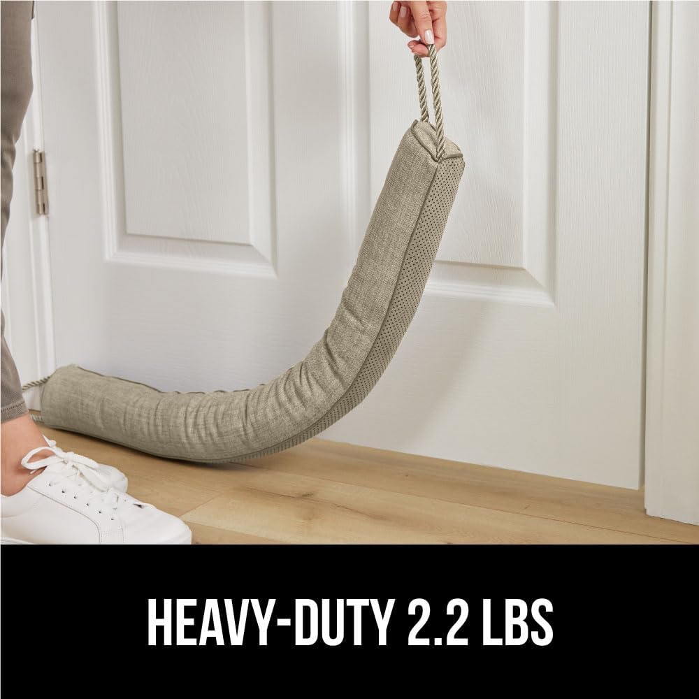 GORILLA GRIP Door Draft Stopper for Bottom of Doors, Cold Air Insulation Sweep, Weather Stripping Seal Noise, Soundproofing, Warmth Sealer, Easy Install Gap Filler, Home Essentials, 32 Inch, Gray