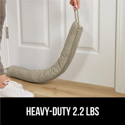 GORILLA GRIP Door Draft Stopper for Bottom of Doors, Cold Air Insulation Sweep, Weather Stripping Seal Noise, Soundproofing, Warmth Sealer, Easy Install Gap Filler, Home Essentials, 32 Inch, Gray