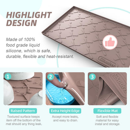Waterproof Under Sink Mat 34" x 22", Silicone Mat Kitchen liner | BPA-Free Silicone Tray with Raised Lip Protect Cabinets from Leaks, Versatile Home Organizer for Bathroom, Pets, Boots, Floor