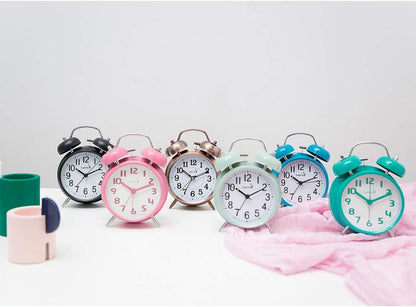 FLOITTUY Loud Alarm for Deep Sleepers 4'' Twin Bell Alarm Clock with Backlight for Bedroom and Home Decoration(Green)