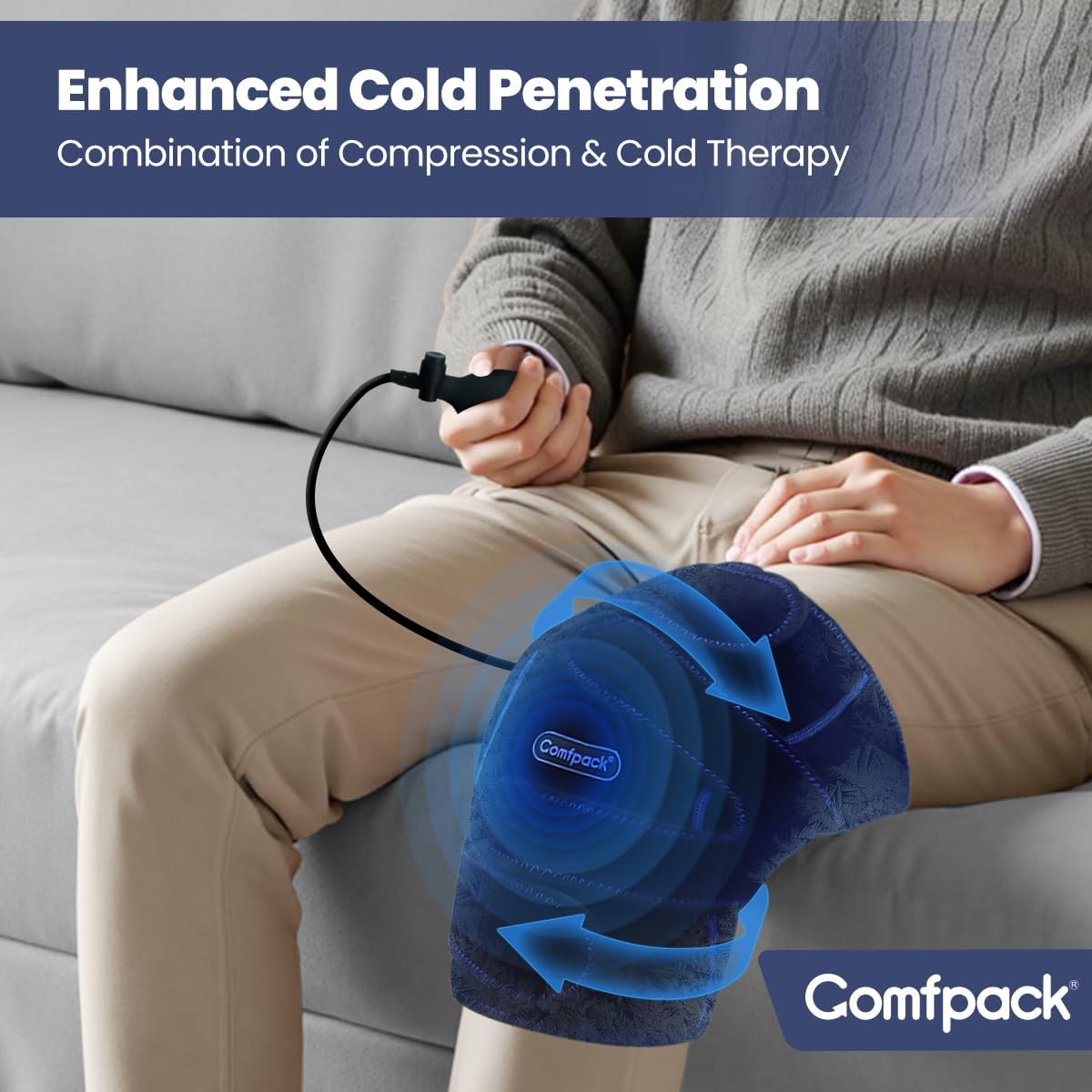 Compression Ankle Ice Pack Wrap for Foot Pain Relief | Ankle Support Brace with 2 Hot Cold Packs for Injuries, Plantar Fasciitis, Sprain & Fracture, Achilles Tendonitis, Surgery