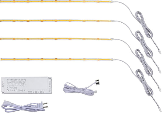 4 x 5Ft Under Cabinet Lights Kit, Motion Sensor COB LED Strip,for Kitchen Cabinets,Cupboards, Closets, Stairs, Pantry,Shelf, Desk, and Bed (Warm White 3000K, 4 * 5Ft)