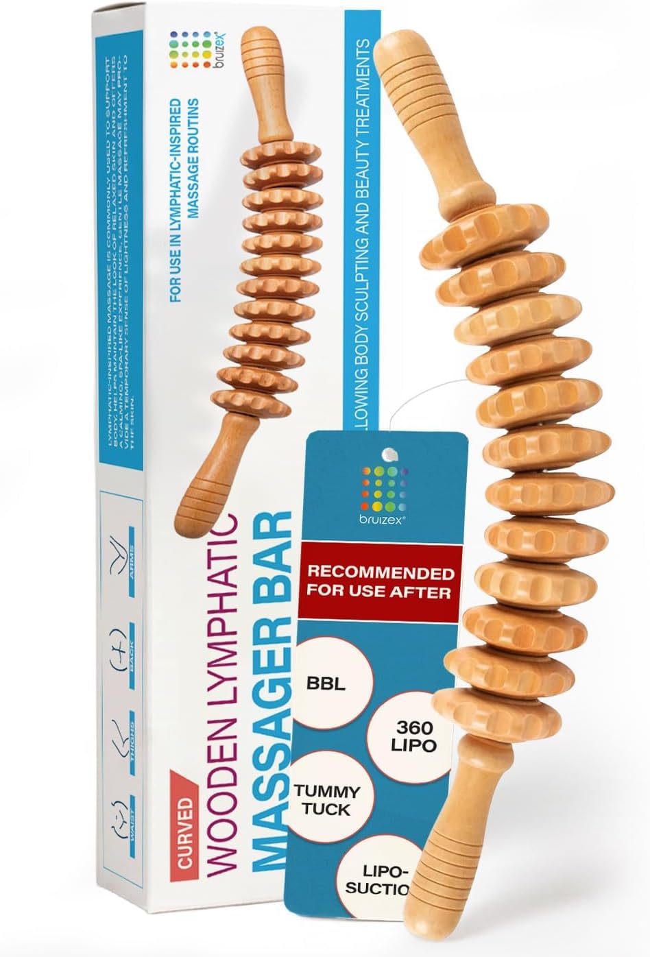 Bruizex Lipo Roller Lymphatic Drainage Massager, Massage Tool for Stomach