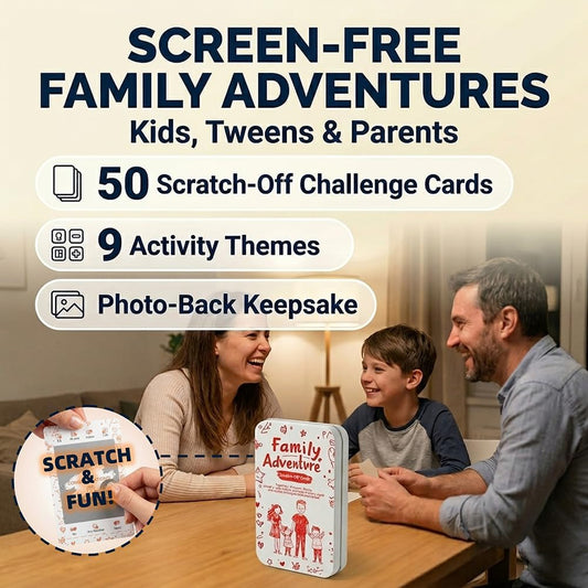 50 Screen-Free Scratch-Off Family Activity Cards | Fun family game night cards for kids and adults
