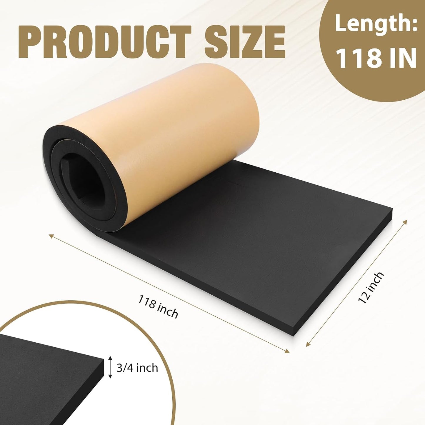 LSGCQ Sponge Neoprene Foam Padding Self Adhesive Foam Sheets, White | Closed Cell Foam Sheet Neoprene Rubber Pad for DIY Gaskets Shock Pads Liner Crafts, 12" Wide x 1/8" Thick x 59" Long