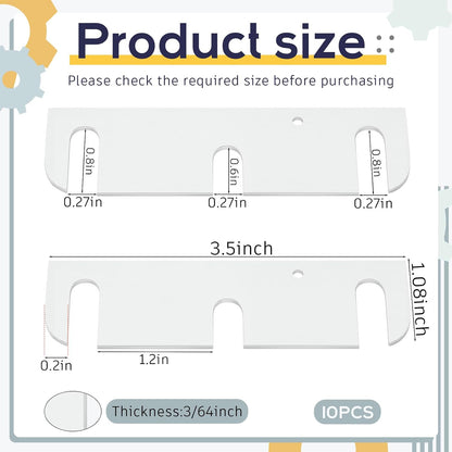 10 Pcs Hardware Door Hinge Shims Stainless Steel Metal Coated Finish Door Hinge Shim for Repair Kit (4 Inch,White)