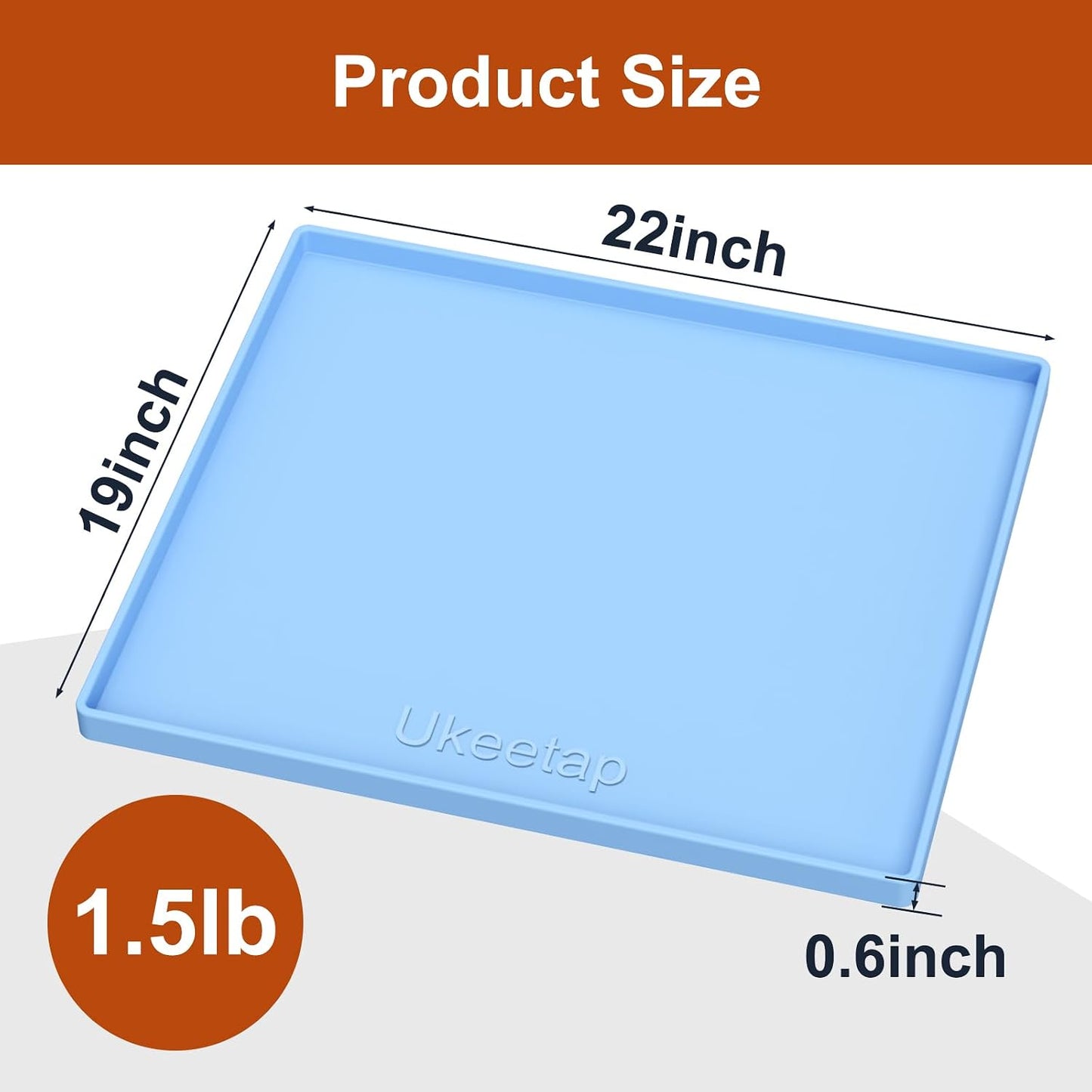34" x 22" Extra Thick Silicone Mat Waterproof with Raised Edge, | Under Sink Mat for Kitchen & Bathroom, Kitchen Cabinet Liner, Multi-Purpose for Storage & Protection