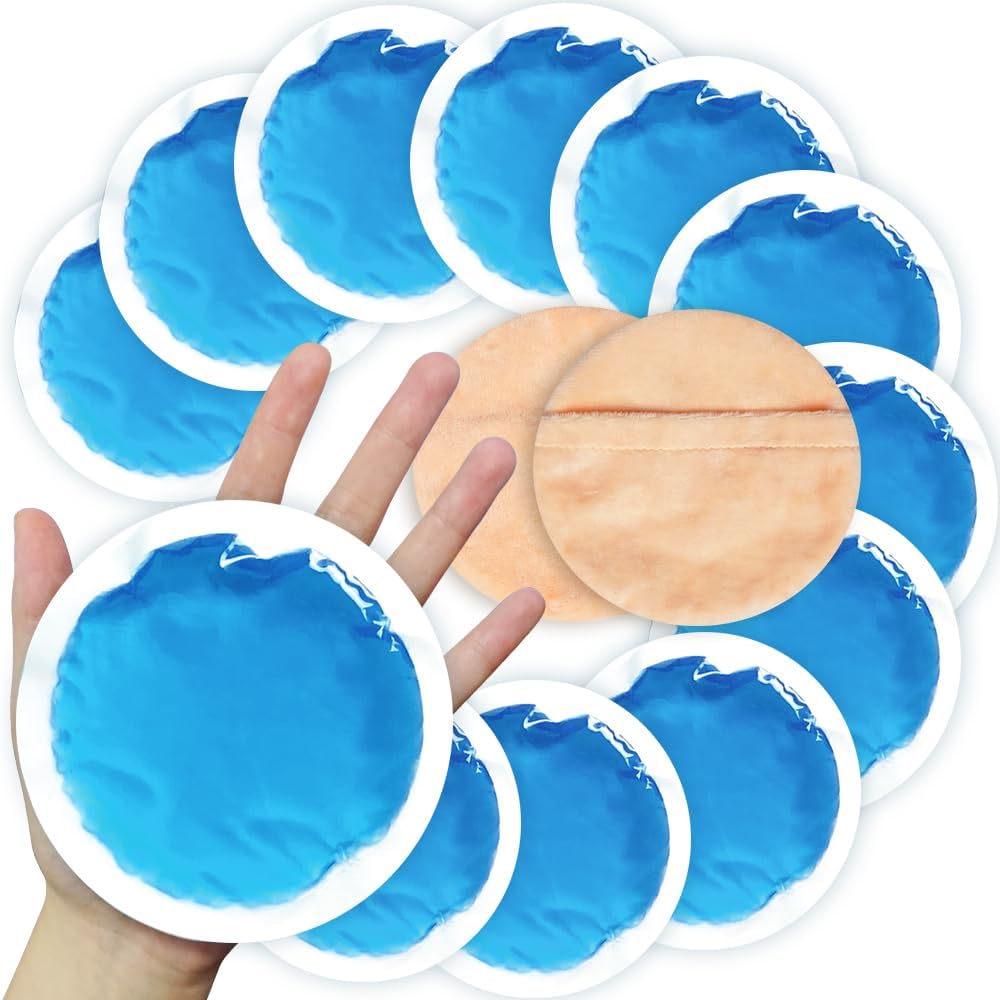 Small Round Ice Packs for Face (5 Pack) - Reusable Hot Cold Compress with Soft Fabric Sleeve, Stays Flexible When Frozen for Wisdom Teeth, Eye Surgery, Migraine, Facial Swelling & Dental Recovery