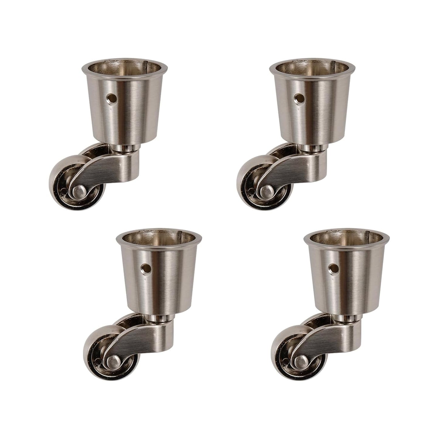 Semetall 4PCS Swivel Caster Wheels Square Cup Furniture Castors (Bronze) | 150kg Load Capacity, with Screws for Piano Feet, Sofa, Table, 1.02 Inch (26mm) Wheels