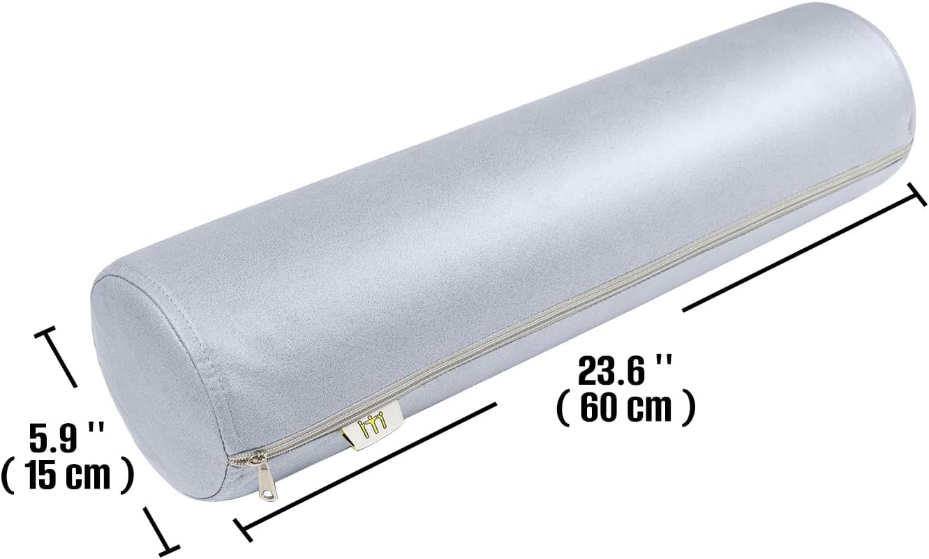 2 Pack Neck Roll Pillow, High-Density Foam Cylinder Bolster Pillow for Neck, Back & Lumbar Support, Ergonomic Round Pillow for Side Sleepers, Sleeping, Removable Washable Cover (7.9''x23.6'' Orange)