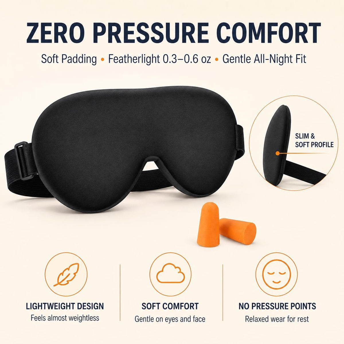 Cooling Sleep Mask with Mulberry Silk Surface & Removable Gel Pack