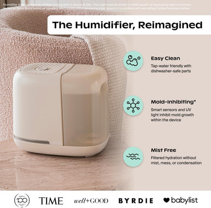 Canopy Bedside Humidifier 2.0, Moonstruck, 2.5L, 36 Hr, Reading Light & Sound