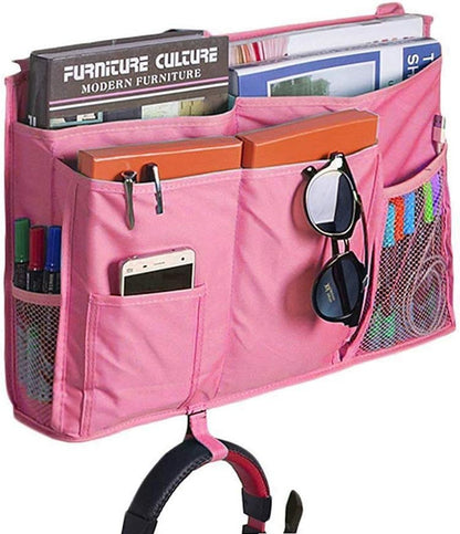 Createy Bedside Caddy Hanging Organizer Storage Bag Pocket for Bunk and Hospital Beds, College Dorm Rooms, Baby Bed Rails, Camp - 4 Pockets and 2 Hooks