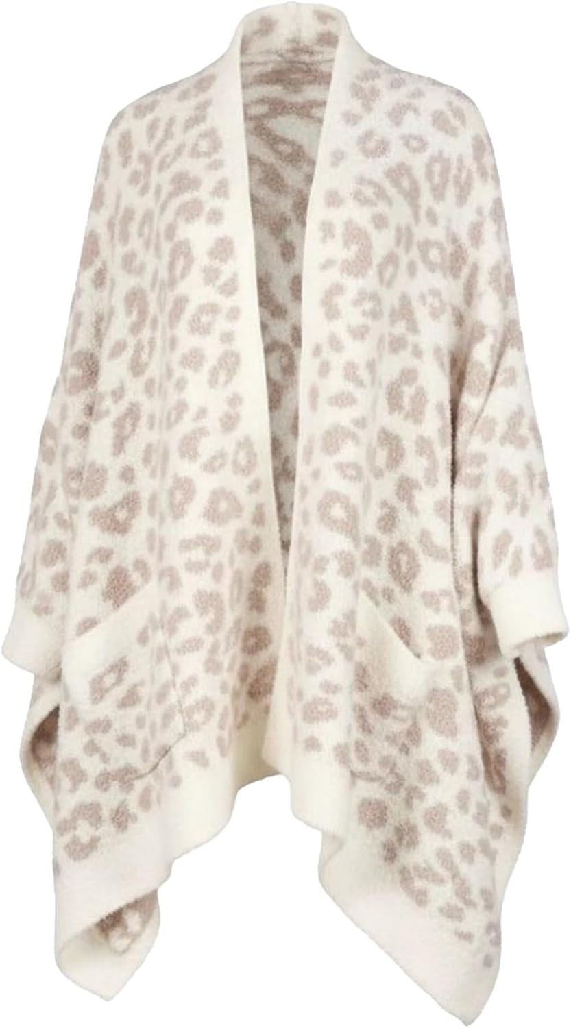 Wearable Blanket Sherpa Poncho Unique Office Work Warm Cozy Shawl TV Throw Blankets, Plush Cape Wrap for Adults