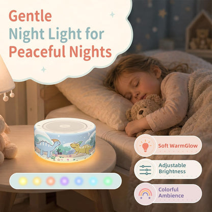Kipcush White Noise Machine for Baby & Adults, 30 Soothing Sounds, Sleep Sound Machine with 8 Color Night Light, Memory Function, White Noise for Sleeping, Nursery, Office, Travel & Relaxation