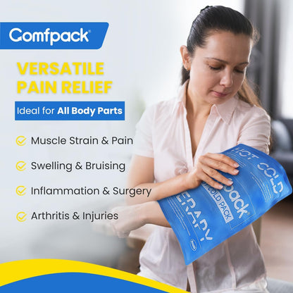 Comfpack Soft Ice Packs for Injuries Reusable, Double Side Hot Cold Therapy