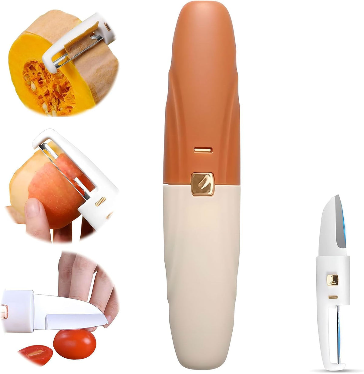 2 in 1 Paring Peeler Knife Multifunctional Stainless Steel Peeler,Creative Fruit and Vegetable Dual-Use Peeler Knife, Outdoor Portable Safety Cover Peeling Fruit Peeler, Kitchen gadgets (pink)