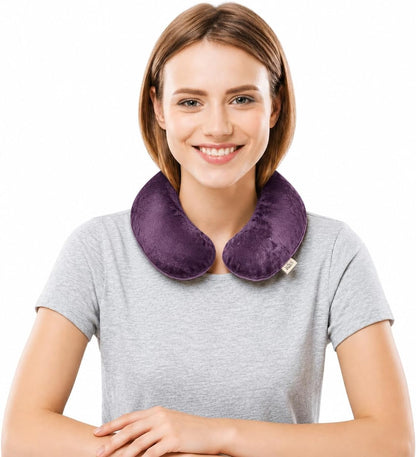 Kozi Weighted Heating Pad for Neck and Shoulders and Back | Microwavable Non Electric Portable Heat Wrap for Pain Relief and Relaxation | Upper Body Heated Comfort Pad,Amethyst